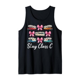 RV Camping Camper Motorhome Girl Mom Coquette Stay Class C Tank Top