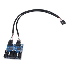 WANGCL 9 Pin USB 2.0 Header USB Header Splitter 1 to 4 Extension Hub Splitter Adapter Port Multiplier