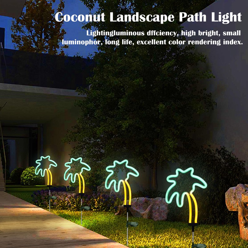 SunKite Coconut Solar Decorative Stake Lights - Outdoor Waterproof Neon