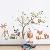 decalmile Woodland Animals Tree Wall Stickers Fox Deer Owl Wall