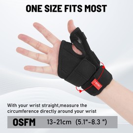 TOVIKI Thumb Spica Splint & Metal Wrist Support Combo - for Carpal Tunnel, Arthritis, Trigger Thumb | Adjustable Brace for Women/Men (Left Hand)