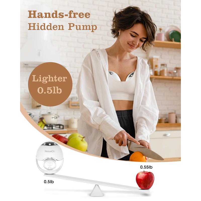 Electric Breast Pump Hands Free, Wearable Breast Pump with 4