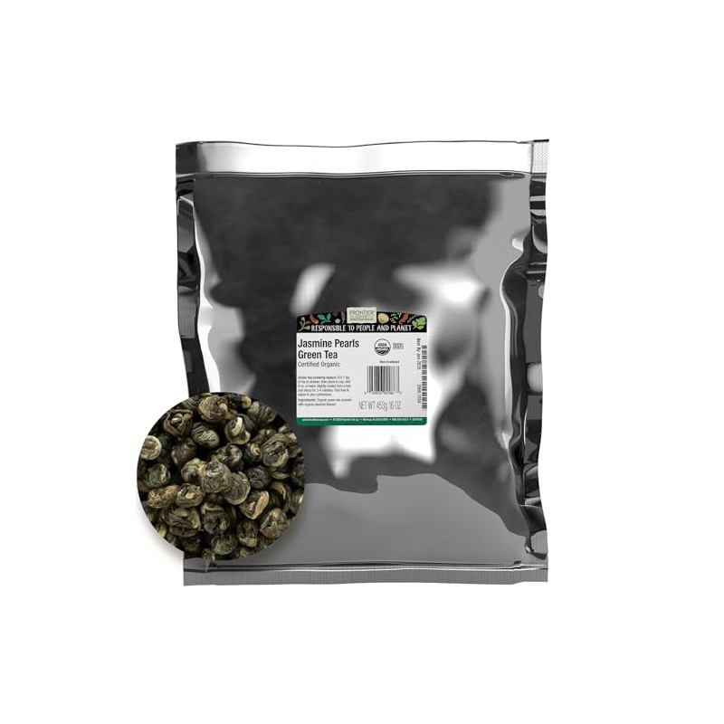 Frontier Co-op Organic Jasmine Pearls Green Tea, 16 Oz, Bulk