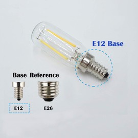 OPALRAY T25/T8 Small Tubular Bulb, 2W Dimmable, 25W Incandescent Equivalent, LED Filament Light Bulb, Warm White Light 2700K, E12 Candelabra Base, Pack of 5