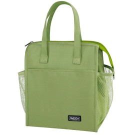 Fmeida Insulated Lunch Bag Women - Leakproof Womens Lunch Bag Tote Reusable Lunch Bags Large Aesthetic Lunch Bag Multipocket Cooler Lunch Bag for Work Hiking Beach Picnic | Light Green