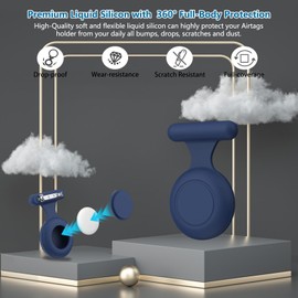 Frylaa AirTag Holder Case for Kids Waterproof,Hidden AirTag Case with Brooch Pin Holder,Item Locator,Anti Lost GPS Tracker Item Finder for Child/Kids/Elderly/Pets/Clothing-Blue