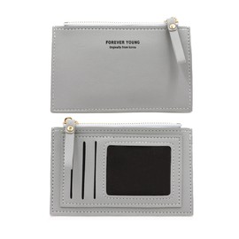 CiciIng Women Wallets, Ladies Purse, PU Leather Small Purses for Women, Zipper Coin Pocket Card Holder (Grey)
