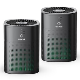 CHIVALZ Air Purifiers for Bedroom, Air Purifiers for Home Bedroom, Quiet Air Cleaner with 24dB Sleep Mode, True HEPA Filter for Pet, Bright Black, 2 Pack