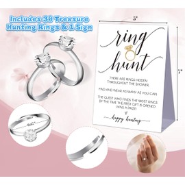Minimalist Ring Hunt Game,Bridal Shower Decoration,Wedding Shower Game,Engagement Party Games,Bachelorette Scavenger Hunt,Bridal Shower Favors for Guest,Hidden Game,Plastic Rings for Bridal Shower-J6