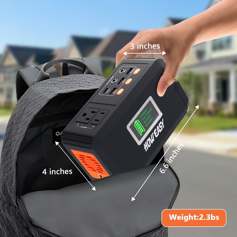 HOWEASY Portable Power Station,120W(240W Peak) Solar Generator,88Wh Lithium Battery Power