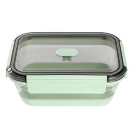 Restaurantware Fresh Hero 40 oz Green Plastic Airtight Food Storage Container - with Vented Lid, Collapsible - 8 1/4" x 6" x 3" - 20 count box