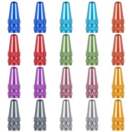 Classicseali 20pcs Presta Valve Caps, Aluminum Bike Valve Caps, Corrosion Resistant, French Valves Alloy Bike Dust Cap for MTB Road Racing Bicycle,10 Colors