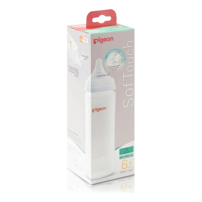 Biberón Softouch Pigeon Pp 330 Ml Color Blanco