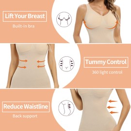 Camisoles with Built in Bra Compression Padded Shapewear Tank Tops for Women White Tank Tops with Built in Bras Tummy Control