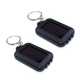 Mini Solar 3-Light LED Keychain., black
