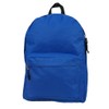 K-Cliffs 16inch Simple/Basic Backpack Book bag Royal Blue