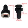1 1/2in Through Hull Drain Straight Black with Stainless Steel