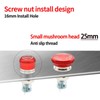 16mm /0.63" Latching Emergency Stop Push Button Switch SPDT Mushroom