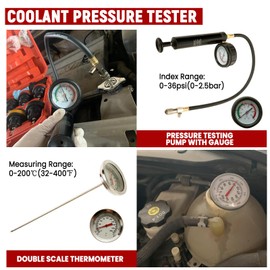 Punmew Radiator Pressure Tester Kit 18-Piece Coolant Pressure Tester for Automotive Cooling System Universal Cooling System Pressure Tester Kit Coolant Pressure Tester Kit