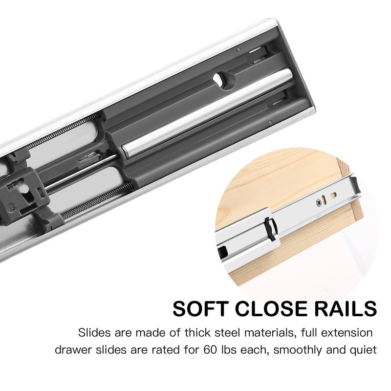 Mulush Pull Out Cabinet Organizer, 17''W×21''D×16''H Soft Close Slide Out