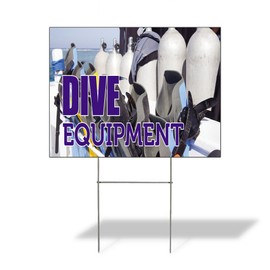 Fastasticdeals Weatherproof Yard Sign Dive Equipment Outdoor Advertising Printing Lawn Garden Diving (Deep Sea Scuba) 24x18 Inches 1 Side Print