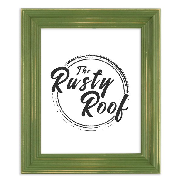 The Rusty Roof-Distressed Cimarron Leafy Green-Solid Wood Picture Frame-5x7