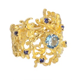 Ravishing Impressions 925 Sterling Silber London Blautopas Statement Mode Vintage Schmuck für Damen und Mädchen Sz-N, Stein:, Topas