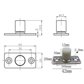 2 Piece Sliding Barn Door Roller Guide, Nylon Guide Wheels Floor Rail Roller Flexible Heavy Duty Metal Hardware for Home Door Cabinets