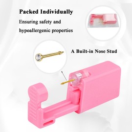 Vessantara Nose Piercing Kit-6 Pcs Disposable Self Nose Piercing Gun with Stud Piercing Tools (GOLD STUD 201-2)