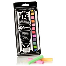 Derwent Alphacolor Soft Pastels, Fluorescents, 12 Pastels per Set (155002),Multi-Colored