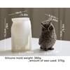 TOPYS Large Owl Silicone Candle Mold, DIY 3D Animal Resin