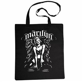 'Shoulder bag "Biker – Rocker – Gothic Vintage – Skull Ghost Chopper Custom Bike – Ghostwriter – Mc Biker Club Shopping Bag School Bag Gym Bag in Black