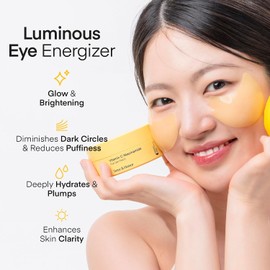Terez & Honor Parches de Ojos con Vitamina C - 60 Piezas Mascarillas Coreanas Iluminadoras e Hidratantes con Ácido Tranexámico, Cafeína - Mascarilla Hidrogel para Ojeras, Bolsas y Arrugas
