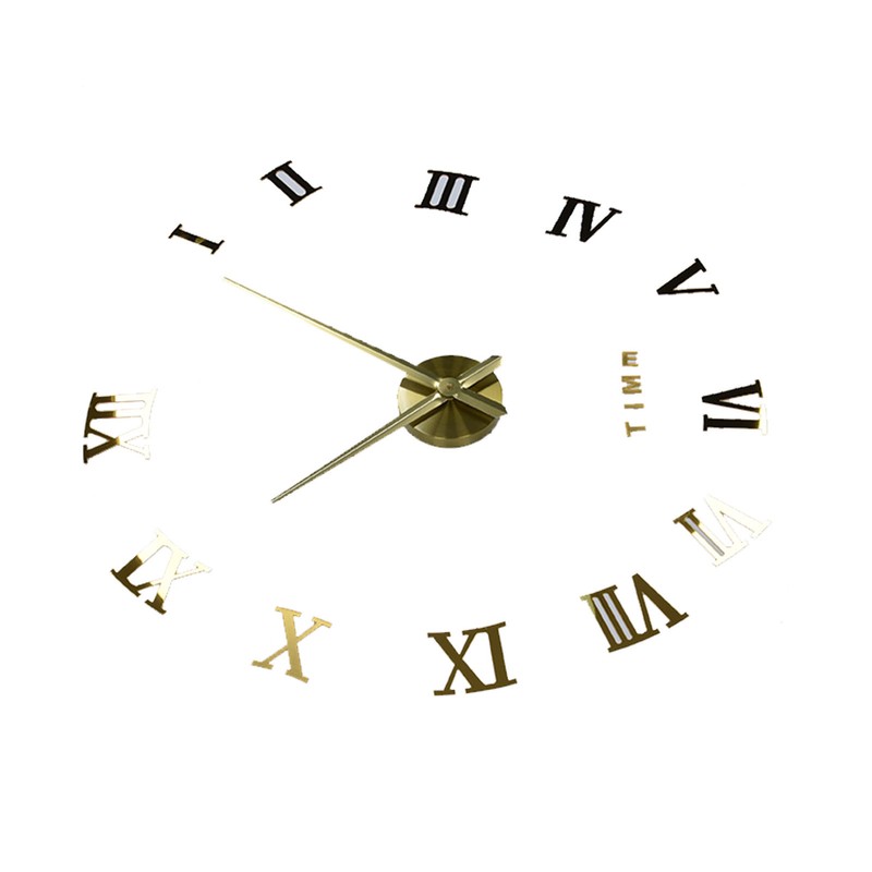 DIY Wall Clock Frameless Design Self Adhesive 3D Decorative Effect