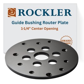 Rockler Guide Bushing Router Plate - Router Plate Features 1-1/4” Center Opening to Accept Guide Bushings – Solid Plastic Router Guide Plate - Router Table Insert Plate Includes Mounting Hardware