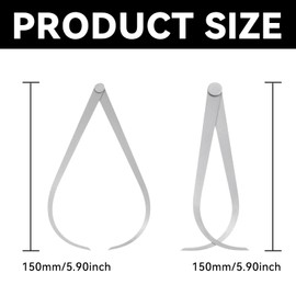2 PCS Calipers Measuring Tool 150mm/6 Inches Inside Outside Measuring Calipers for Measuring Pottery Sculpture Clay Pipe tainless Steel Firm Friction Joint External Measurement Tool