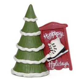 Blossom Bucket Happy Holidays Sled with Ice Skates Christmas Figurine - by Blossom Bucket New