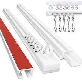 Self Adhesive Ceiling Curtain Track, Ceiling Mount Curtain Rod No Drill, for Windows Cabinet Closet Shower Curtain Room RV (1.6 Meters/5.25 Ft)