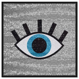The Oliver Gal Artist Co. Symbols and Objects Premium Wall Art Canvas Prints Modern Home Décor 'Evil Eye Sequin' - 20" x 20", Gray, Blue