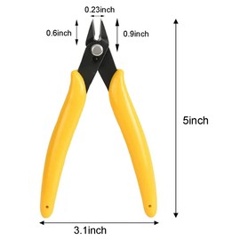 Micro Flush Cutters 5 Pack,Wire Cutter with Internal Spring,Diagonal Cutters for Electronics,Heating Wire,Model Sprue,Soft Copper Wire Snips (Yellow)