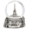Mini Silver Paris Eiffel Tower Snow Globe, (2.5 Inches Tall)