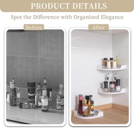 Weidace Corner Shower Caddy, 3 Pack Rotation Shower Organizer, Corner Shower Shelf with 2 Hooks, Adhesive No Drilling Wall Mounted Shelves for Bathroom, Kitchen (Transparent)