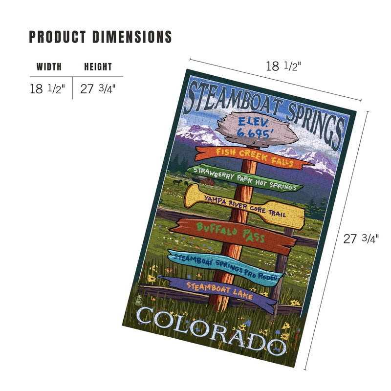 Lantern Press 1000 Piece Jigsaw Puzzle, Steamboat Springs, Colorado, Destinations