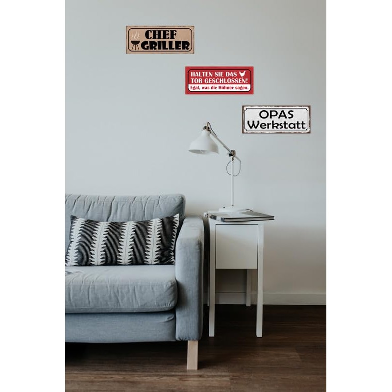mrdeco Holz Schild 12x18cm warning my alarm tells my car