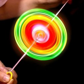 Colorful Flywheel Spinning Spinner Fidget Light Rainbow Lightshow Orbital Flash Novelty Adult's Gift Pull Line Flashing Glow in The Dark Wheel Fidget Toys