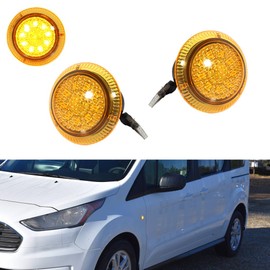 Tonsya For 2010 2011 2012 2013 2014 2015 2016 2017 2018 2019 2020 2021 Ford Transit Connect Side Fender Marker Repeater Lights Amber Lens #9T1Z13K376