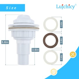 Lujchicy SP1023 Ground Pool Complete Return Outlet Jet Fitting for Hayward SP1023 1-1/2-Inch FIP Inlet Return Fitting with Gaskets and Adapter