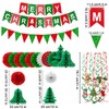 Fecedy MERRY CHRISTMAS Hanging Paper Banner Pom poms Paper flower