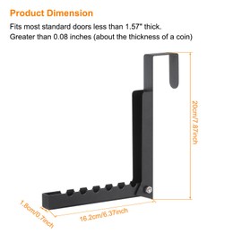 HARFINGTON Over The Door Hooks Iron Foldable Over Door Drying Laundry Rack Hooks for Hanging Clothes Over Door Towel Racks with 6 Groves for Bathroom Behind Back of Door, Black