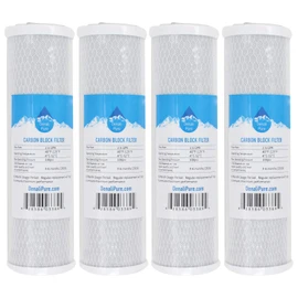 4-Pack Replacement for Krystal Pure KR15 Activated Carbon Block Filter - Universal 10 inch Filter Compatible with Krystal Pure Under Sink Filtration System - Denali Pure Brand